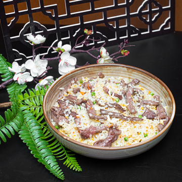 Riz sauté au bœuf
